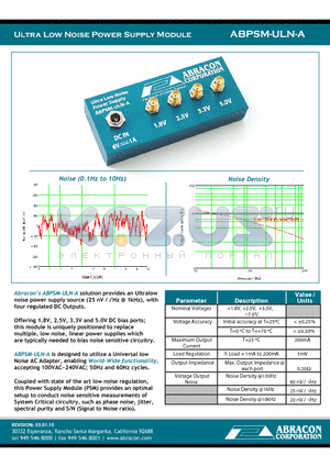 ABPSM-ULN-A datasheet - Ultra Low Noise Power Supply Module