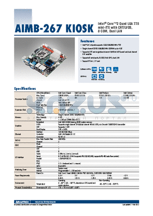 1700100250 datasheet - Intel^ Core2 Quad LGA 775 mini-ITX with CRT/LVDS, 8 COM, Dual LAN