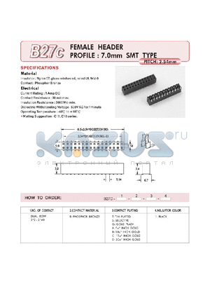 B27C22BG1 datasheet - FEMALE HEADER PROFILE : 7.0mm SMT TYPE