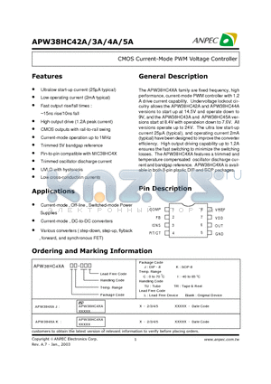 APW38HC42AJI-TU datasheet - CMOS Current-Mode PWM Voltage Controller
