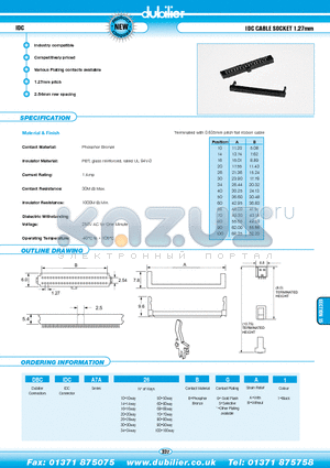 DBCIDCA7A70BGA1 datasheet - IDC IDC CABLE SOCKET 1.27mm