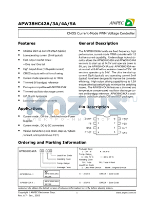 APW38HC43AJC-TR datasheet - CMOS Current-Mode PWM Voltage Controller