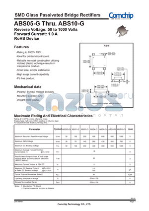 ABS4-G datasheet - SMD Glass Passivated Bridge Rectifiers