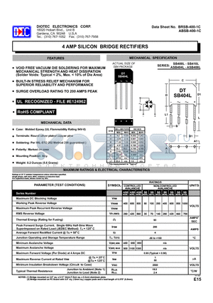 ABSB-400-1C datasheet - 4 AMP SILICON BRIDGE RECTIFIERS