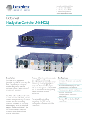 8020 datasheet - Navigation Controller Unit (NCU)