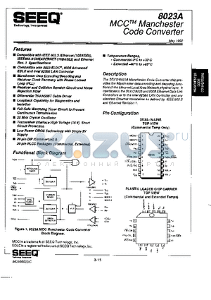 8023A datasheet - MCC Manchester Code Converter