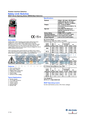 802T-KTPD datasheet - Safety Limit Switches
