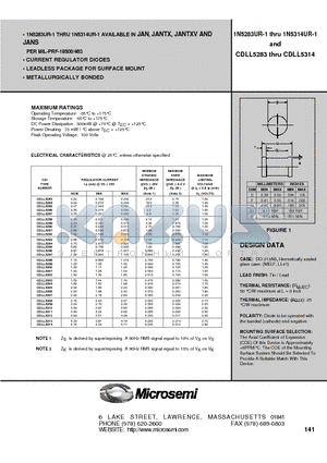 CDLL5294 datasheet - CURRENT REGULATOR DIODES