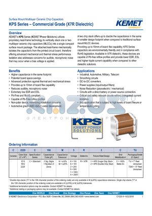 C1210C106MAR2CTU datasheet - Surface Mount Multilayer Ceramic Chip Capacitors