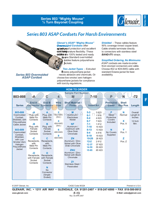 803-008-AB4M5-3 datasheet - Cordsets For Harsh Environments