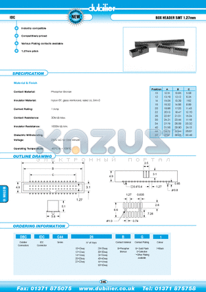 DBCIDCC4440BG1 datasheet - IDC BOX HEADER SMT 1.27mm