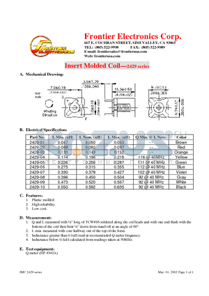 2429-09 datasheet - Insert Molded Coil