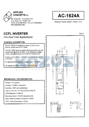 AC-1624A datasheet - CCFL INVERTER