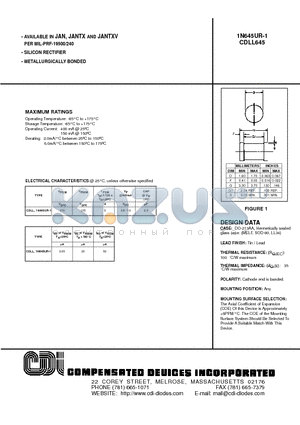 CDLL645 datasheet - SILICON RECTIFIER