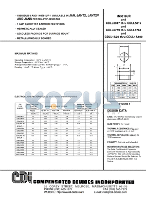 CDLL6759 datasheet - 1 AMP SCHOTTKY BARRIER RECTIFIERS