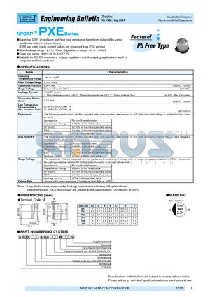 APXE100ARA560ME61G datasheet - Aluminum Solid Capacitors