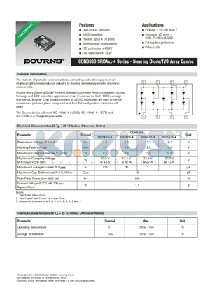CDNBS08-SRDA05-4 datasheet - CDNBS08-SRDAxx-4 Series - Steering Diode/TVS Array Combo