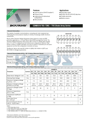 CDNBS16-T08C datasheet - CDNBS16-T03~T36C - TVS Diode Array Series