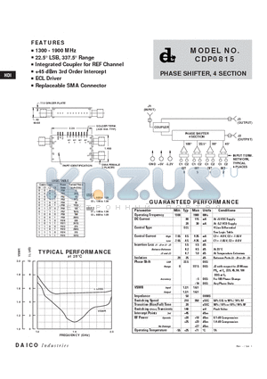 CDP0815 datasheet - PHASE SHIFTER, 4 SECTION