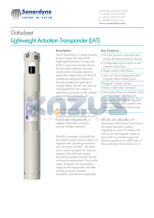 8044 datasheet - Lightweight Actuation Transponder (LAT)