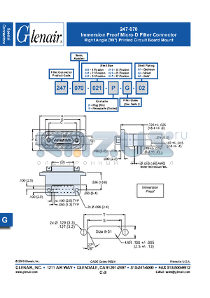 247-070-009-P-B-04 datasheet - Micro-D Filter Connector