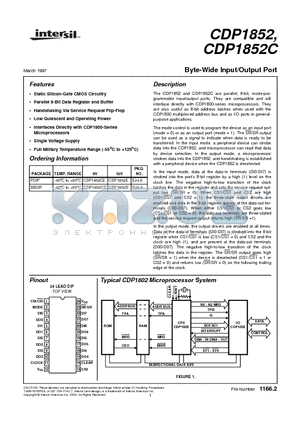 CDP1852 datasheet - Byte-Wide Input/Output Port