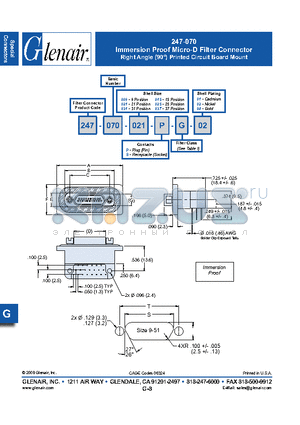 247-070-025-P-D-02 datasheet - Micro-D Filter Connector