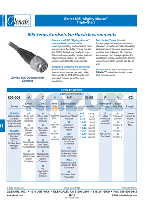 805-008-AA6M8-4NA datasheet - Cordsets For Harsh Environments