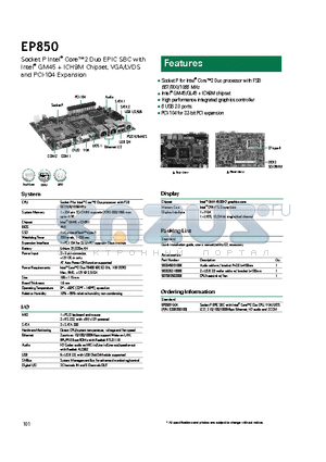 EP850 datasheet - 6 USB 2.0 ports