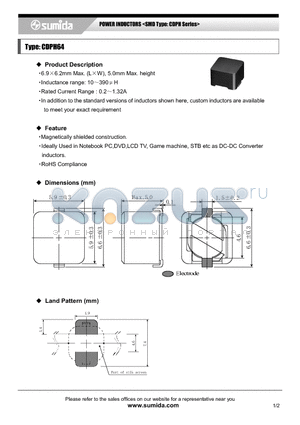 CDPH64NP-151N datasheet - POWER INDUCTORS