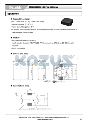 CDPH73NP-390N datasheet - POWER INDUCTORS