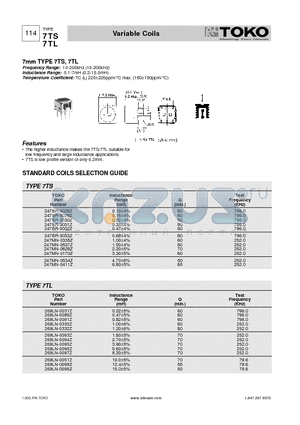 247BR-0033Z datasheet - Variable Coils