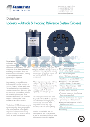 8084-000-21 datasheet - Lodestar- Attitude & Heading Reference System (Subsea)