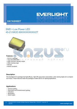 45-21-QK2C-B3845AC2CB2-2T datasheet - Low Power LED