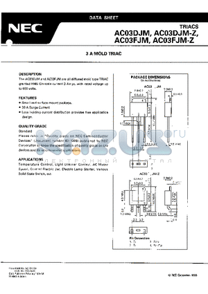 AC03DJM-Z datasheet - 3 A MOLD TRIAC