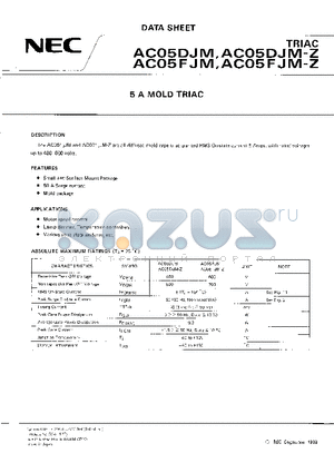 AC05DJM-Z datasheet - 5 A MOLD TRIAC