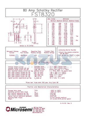 80CPQ020 datasheet - 80 AMP SCHOTTKY RECTIFIER