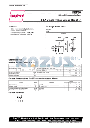 DBF60 datasheet - 6.0A Single-Phase Bridge Rectifier