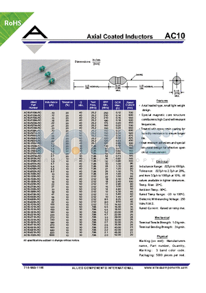 AC10-100K-RC datasheet - Axial leaded type, small light weight design