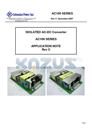 AC100 datasheet - ISOLATED AC-DC Converter