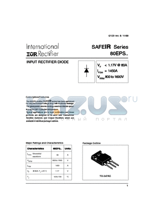 80EPS12 datasheet - INPUT RECTIFIER DIODE