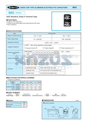 80MXC8200M35X50 datasheet - LARGE CAN TYPE ALUMINUM ELECTROLYTIC CAPACITORS