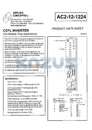 AC2-12-1224 datasheet - CCFL INVERTER