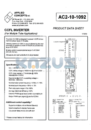 AC2-10-1092 datasheet - CCFL INVERTER