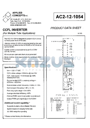 AC2-12-1054 datasheet - CCFL INVERTER