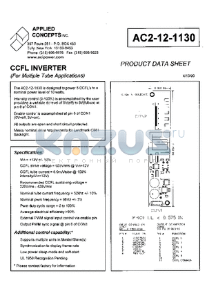 AC2-12-1130 datasheet - CCFL INVERTER