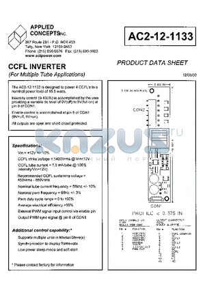 AC2-12-1133 datasheet - CCFL INVERTER