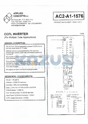 AC2-A1-1576 datasheet - CCFL INVERTER