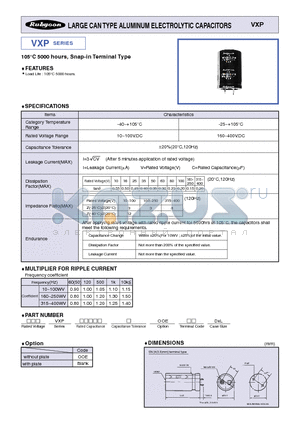 80VXP3300M30X40 datasheet - LARGE CAN TYPE ALUMINUM ELECTROLYTIC CAPACITORS