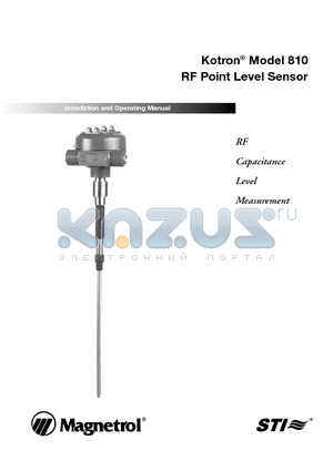 810-0205-Y02 datasheet - Kotron^ Model 810 RF Point Level Sensor
